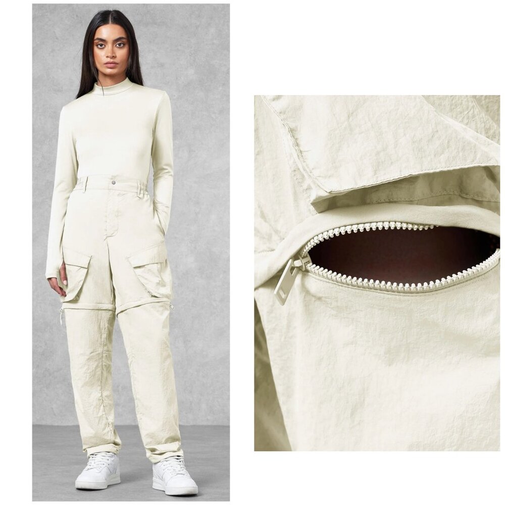 The Giving Movement Detachable Cargo Pants Women XS-S White Off Gorpcore Outdoor - Picture 2 of 16
